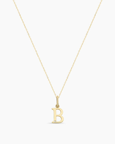 Diamond Vintage Alphabet Charm Necklace