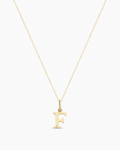 Diamond Vintage Alphabet Charm Necklace