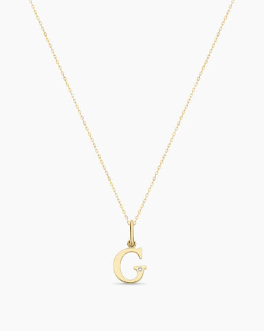 Diamond Vintage Alphabet Charm Necklace
