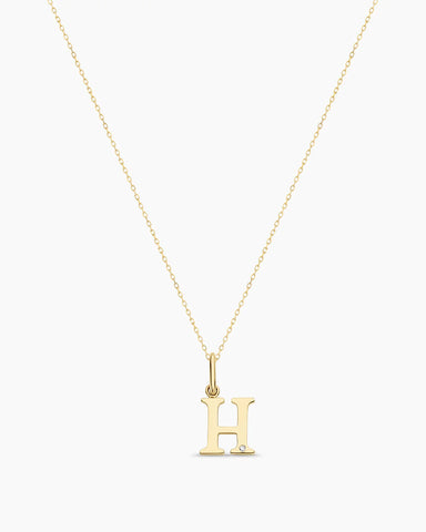 Diamond Vintage Alphabet Charm Necklace