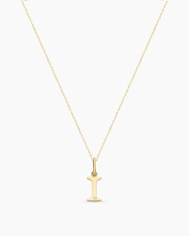 Diamond Vintage Alphabet Charm Necklace