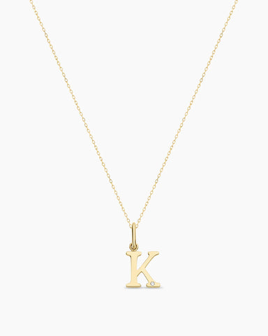 Diamond Vintage Alphabet Charm Necklace