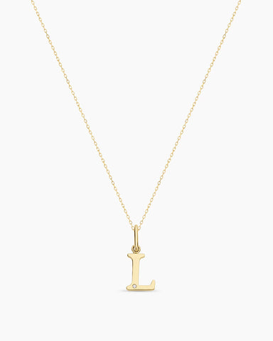Diamond Vintage Alphabet Charm Necklace