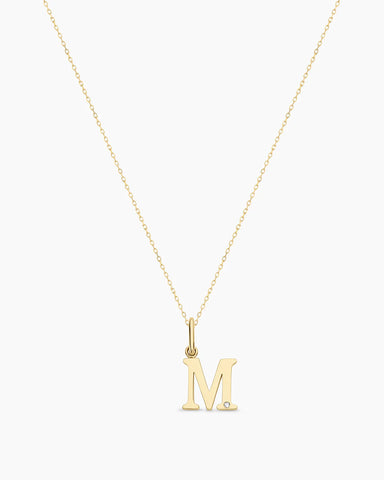 Diamond Vintage Alphabet Charm Necklace