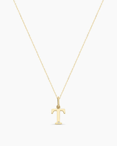 Diamond Vintage Alphabet Charm Necklace