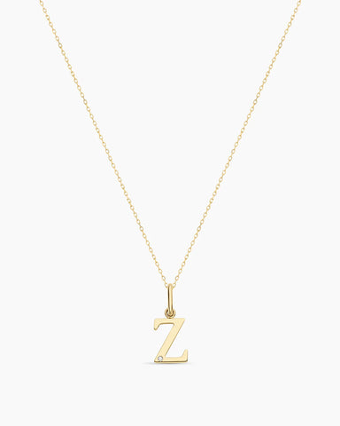 Diamond Vintage Alphabet Charm Necklace