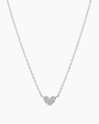 Diamond Pavé Mini Heart Necklace