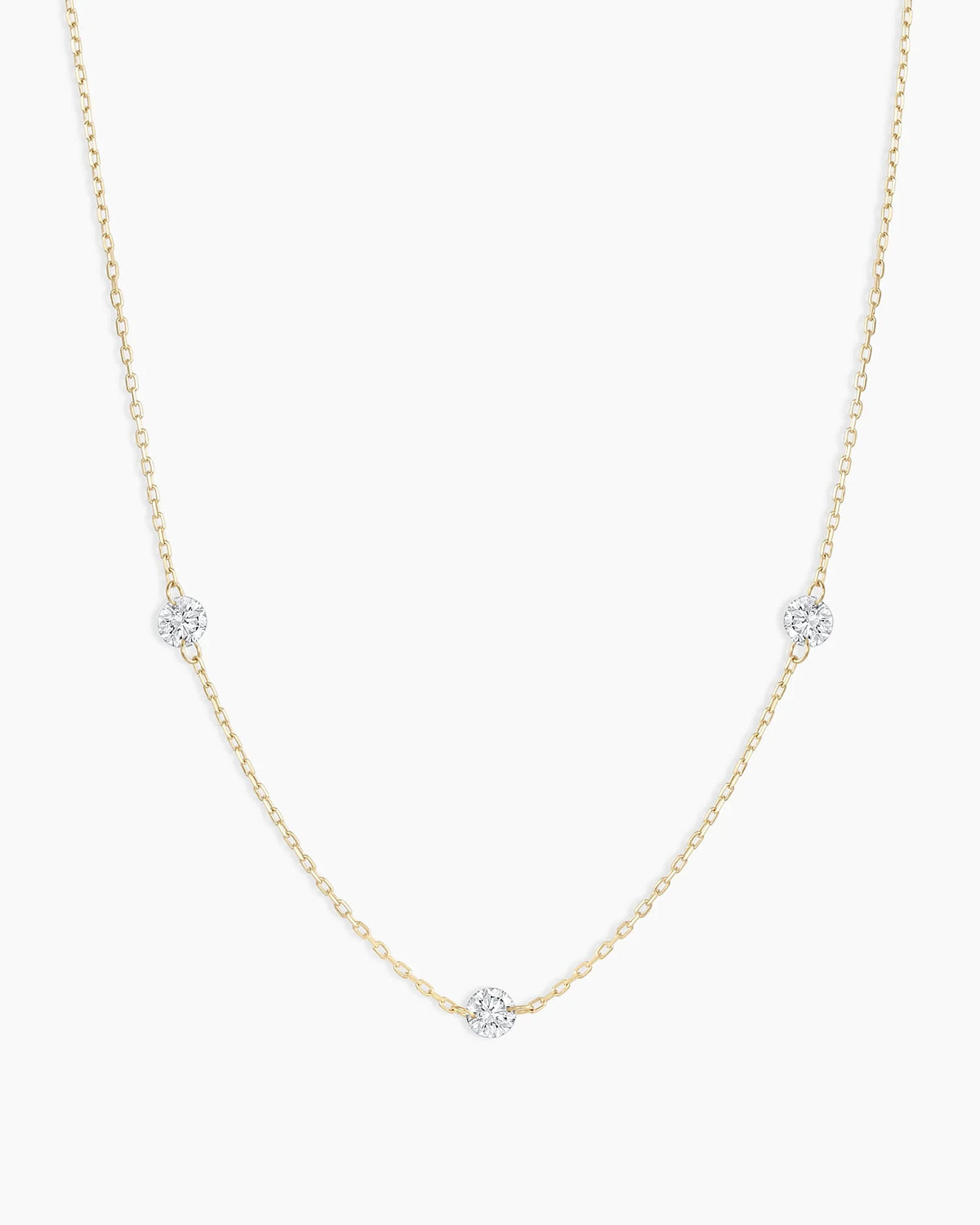 Floating Diamond Stationary Trio Necklace